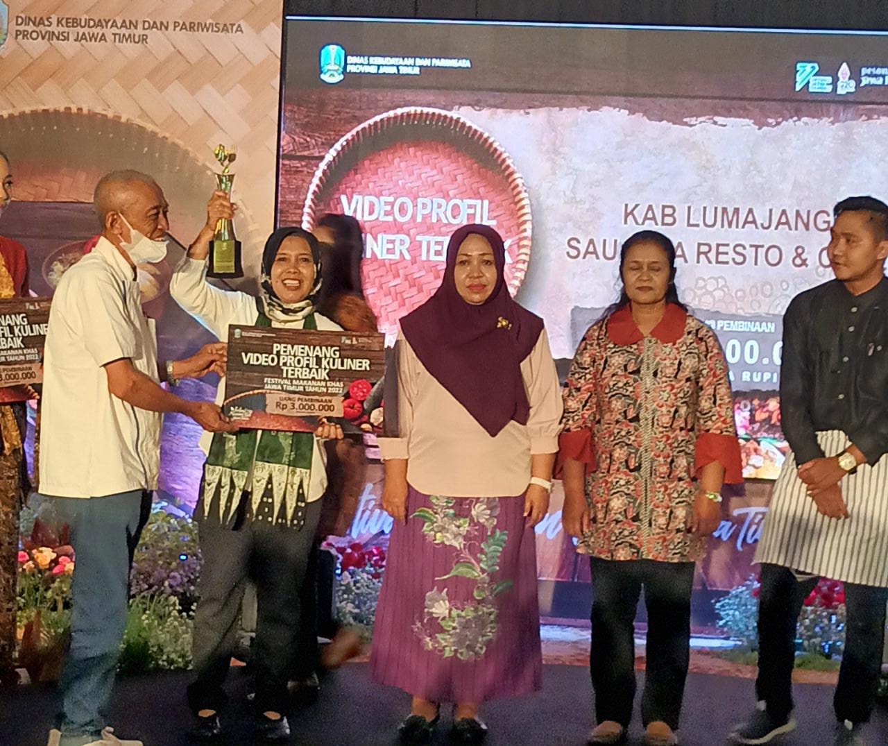 KABUPATEN LUMAJANG RAIH PEMENANG  KATAGORI VIDEO KULINER DALAM  FESTIVAL MAKANAN KHAS JAWA TIMUR 