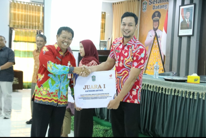 Karyawan Dispar an Fasluki Nur E.W. meraih prestasi Juara I Katagori Artikel Lmj Kreatif Fest 2024