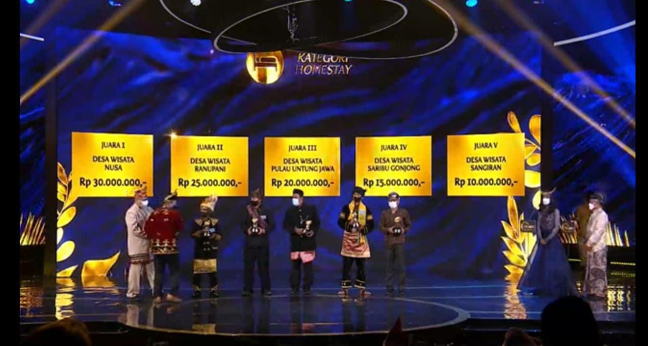 Penyerahan Anugrah Desa Wisata Indonesia Tahun 2021 oleh Kementrian Pariwisata dan Ekonomi Kreatif RI Katagori  Homestay Juara 2 diraih Ranupane